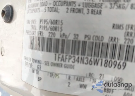 2006 Ford Focus Zx4 from USA, damaged, VIN 1FAFP34N36W180969